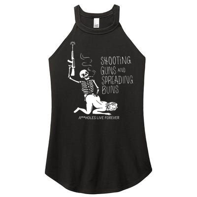 Shooting Guns And Spreading Buns Women’s Perfect Tri Rocker Tank