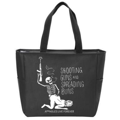 Shooting Guns And Spreading Buns Zip Tote Bag