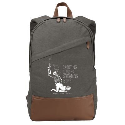 Shooting Guns And Spreading Buns Cotton Canvas Backpack