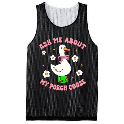 Silly Goose Ask Me About My Porch Goose Funny Goose Lover Mesh Reversible Basketball Jersey Tank