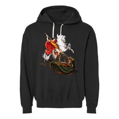 St. George And The Dragon England Catholic Saints Pray Garment-Dyed Fleece Hoodie