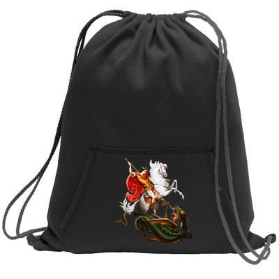 St. George And The Dragon England Catholic Saints Pray Sweatshirt Cinch Pack Bag