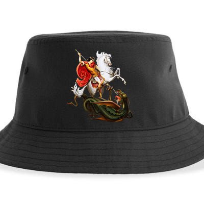 St. George And The Dragon England Catholic Saints Pray Sustainable Bucket Hat