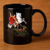 St. George And The Dragon England Catholic Saints Pray 11oz C Handle Ceramic Mug