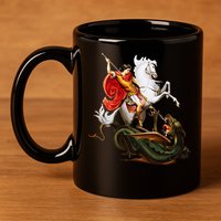 St. George And The Dragon England Catholic Saints Pray 11oz C Handle Ceramic Mug