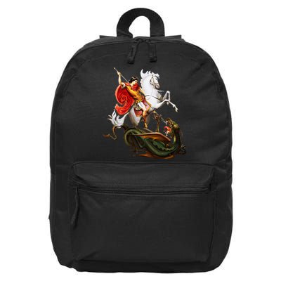 St. George And The Dragon England Catholic Saints Pray 16 in Basic Backpack