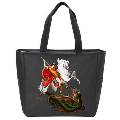 St. George And The Dragon England Catholic Saints Pray Zip Tote Bag