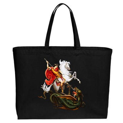 St. George And The Dragon England Catholic Saints Pray Cotton Canvas Jumbo Tote