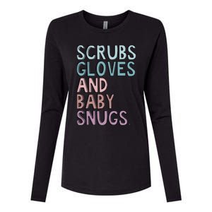 Scrubs Gloves And Baby Snugs Womens Cotton Relaxed Long Sleeve T-Shirt