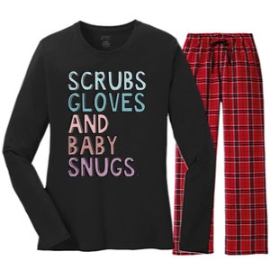 Scrubs Gloves And Baby Snugs Women's Long Sleeve Flannel Pajama Set 