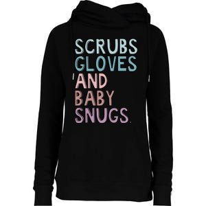 Scrubs Gloves And Baby Snugs Womens Funnel Neck Pullover Hood