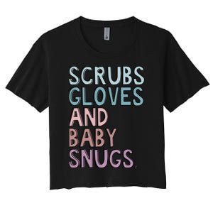 Scrubs Gloves And Baby Snugs Women's Crop Top Tee