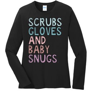 Scrubs Gloves And Baby Snugs Ladies Long Sleeve Shirt