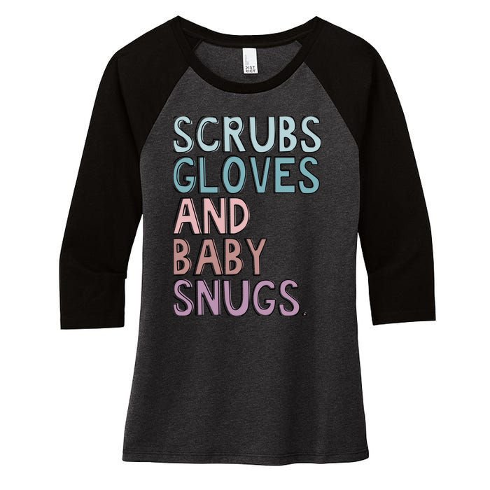 Scrubs Gloves And Baby Snugs Women's Tri-Blend 3/4-Sleeve Raglan Shirt