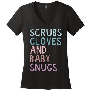 Scrubs Gloves And Baby Snugs Women's V-Neck T-Shirt