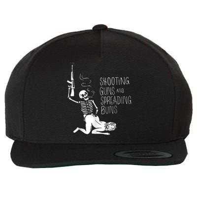 Shooting Guns And Spreading Buns Wool Snapback Cap