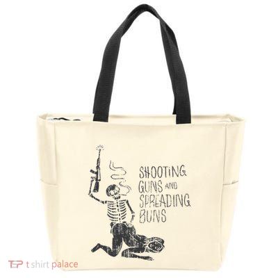 Shooting Guns And Spreading Buns Zip Tote Bag