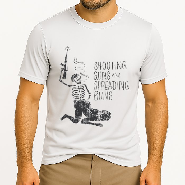 Shooting Guns And Spreading Buns Cooling Performance Crew T-Shirt