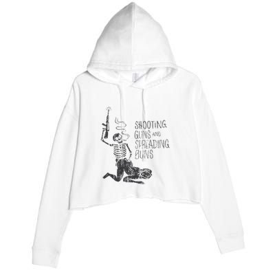 Shooting Guns And Spreading Buns Crop Fleece Hoodie