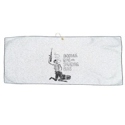 Shooting Guns And Spreading Buns Large Microfiber Waffle Golf Towel