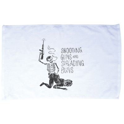 Shooting Guns And Spreading Buns Microfiber Hand Towel