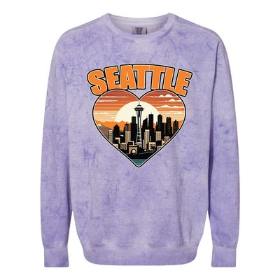 Seattle Gifts Apparel Souvenirs Usa Hiking Camping American Colorblast Crewneck Sweatshirt