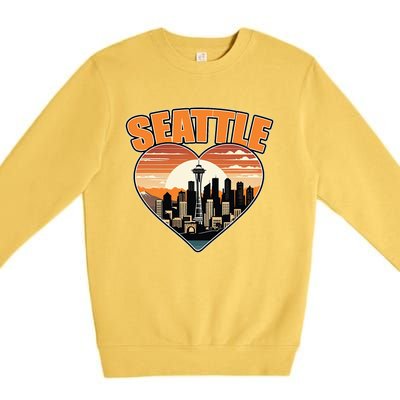 Seattle Gifts Apparel Souvenirs Usa Hiking Camping American Premium Crewneck Sweatshirt