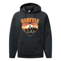 Seattle Gifts Apparel Souvenirs Usa Hiking Camping American Performance Fleece Hoodie