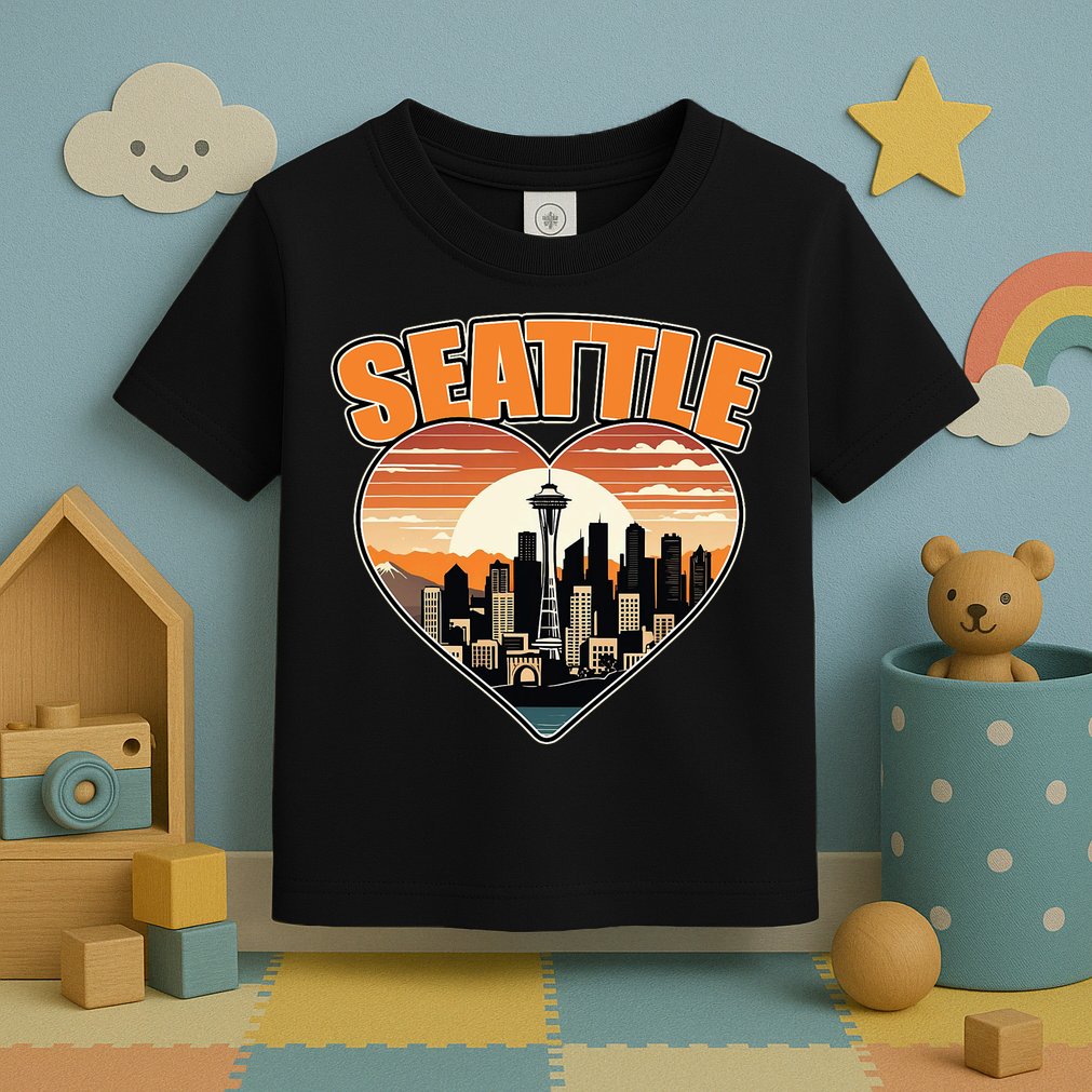 Seattle Gifts Apparel Souvenirs Usa Hiking Camping American Toddler T-Shirt