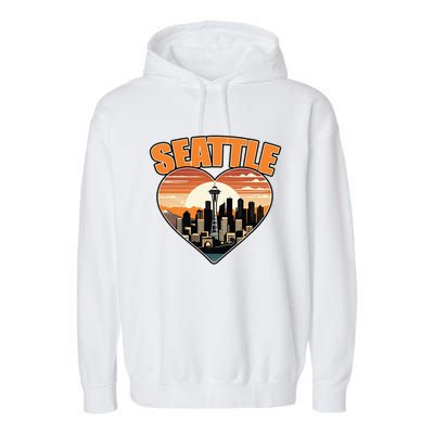 Seattle Gifts Apparel Souvenirs Usa Hiking Camping American Garment-Dyed Fleece Hoodie