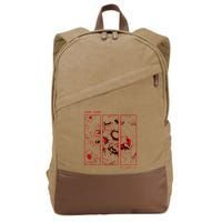 Soft Grunge Aesthetic Skull And Roses Japanese Game Over Cotton Canvas Backpack