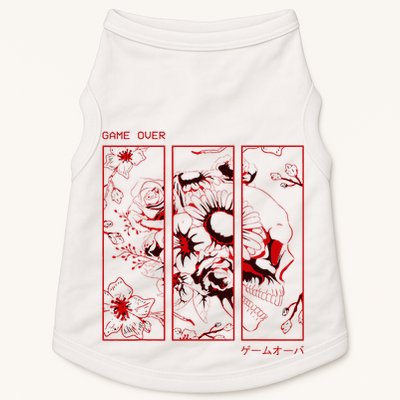Soft Grunge Aesthetic Skull And Roses Japanese Game Over Doggie Tank