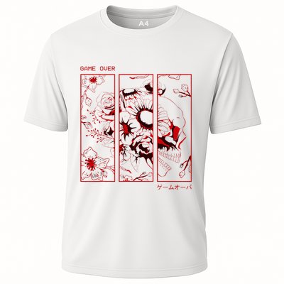Soft Grunge Aesthetic Skull And Roses Japanese Game Over Performance Shirt
