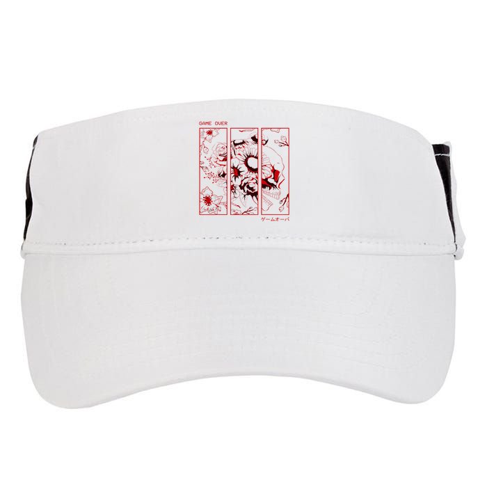 Soft Grunge Aesthetic Skull And Roses Japanese Game Over Adult Drive Performance Visor