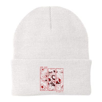 Soft Grunge Aesthetic Skull And Roses Japanese Game Over Beanie