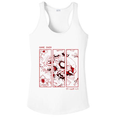 Soft Grunge Aesthetic Skull And Roses Japanese Game Over Ladies PosiCharge Competitor Racerback Tank