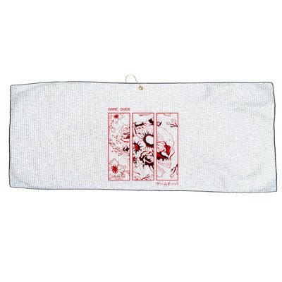 Soft Grunge Aesthetic Skull And Roses Japanese Game Over Large Microfiber Waffle Golf Towel