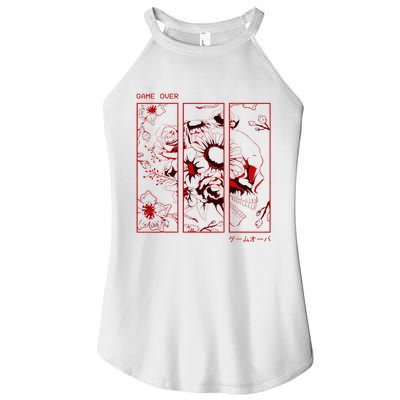 Soft Grunge Aesthetic Skull And Roses Japanese Game Over Women's Perfect Tri Rocker Tank