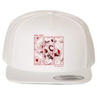 Soft Grunge Aesthetic Skull And Roses Japanese Game Over Wool Snapback Cap