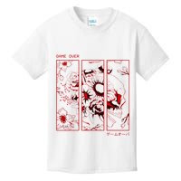 Soft Grunge Aesthetic Skull And Roses Japanese Game Over Kids T-Shirt