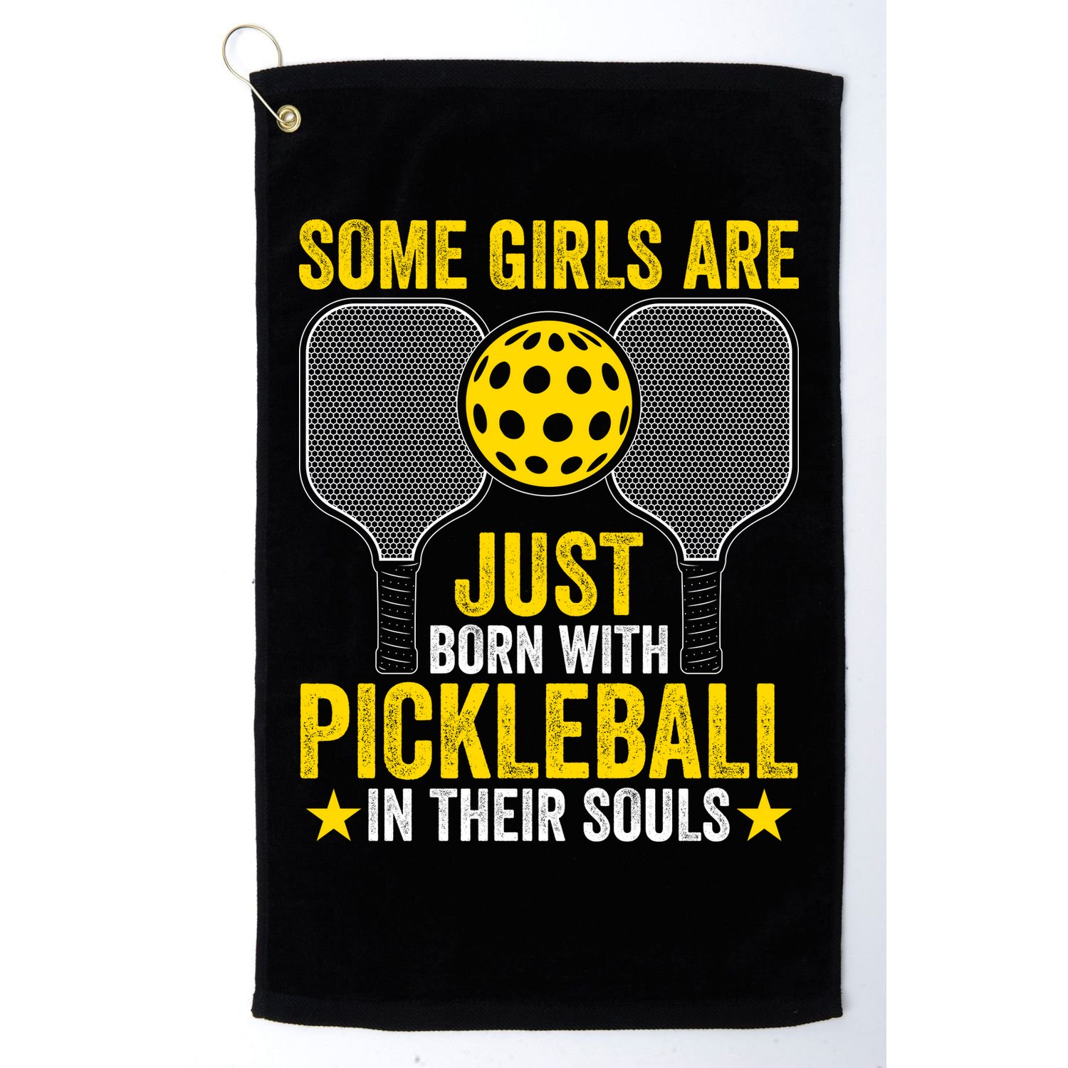 Some Girls Are Just Born With Pickleball In Their Souls Pickle Ball Golf Towel