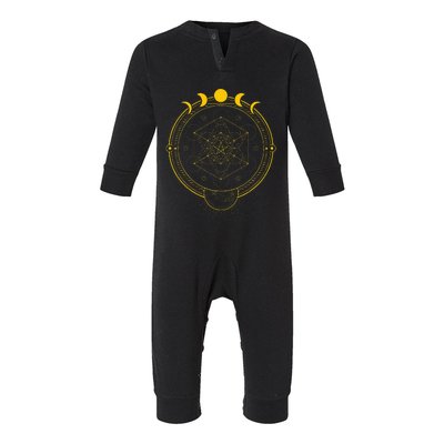 Sacred Geometry And Metatron Cube Pagan Infant Fleece One Piece