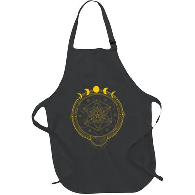 Sacred Geometry And Metatron Cube Pagan Full-Length Apron With Pockets