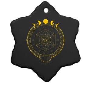 Sacred Geometry And Metatron Cube Pagan Ceramic Star Ornament