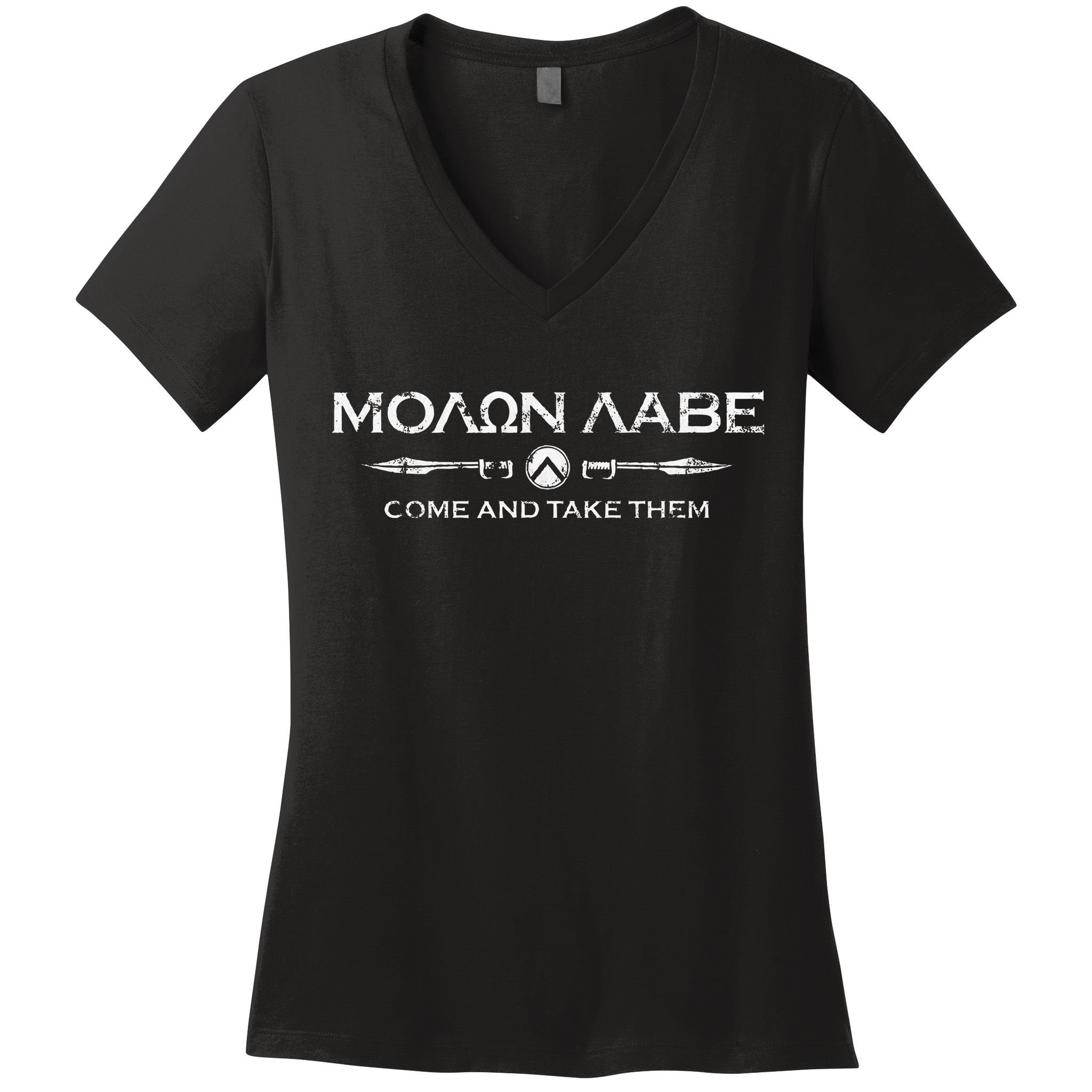 Sparta Gym And Fitness Molon Labe Women's V-Neck T-Shirt
