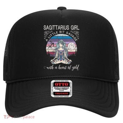 Sagittarius Girl Birthday For Women December Gift High Crown Mesh Back Trucker Hat