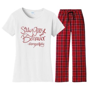 Silly Goose Behavior Disrespectfully Women's Flannel Pajama Set