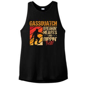 Sasquatch Gasquatch Breakin Hearts Rippin Fart Bigfoot Ladies PosiCharge Tri-Blend Wicking Tank