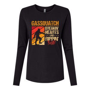 Sasquatch Gasquatch Breakin Hearts Rippin Fart Bigfoot Womens Cotton Relaxed Long Sleeve T-Shirt