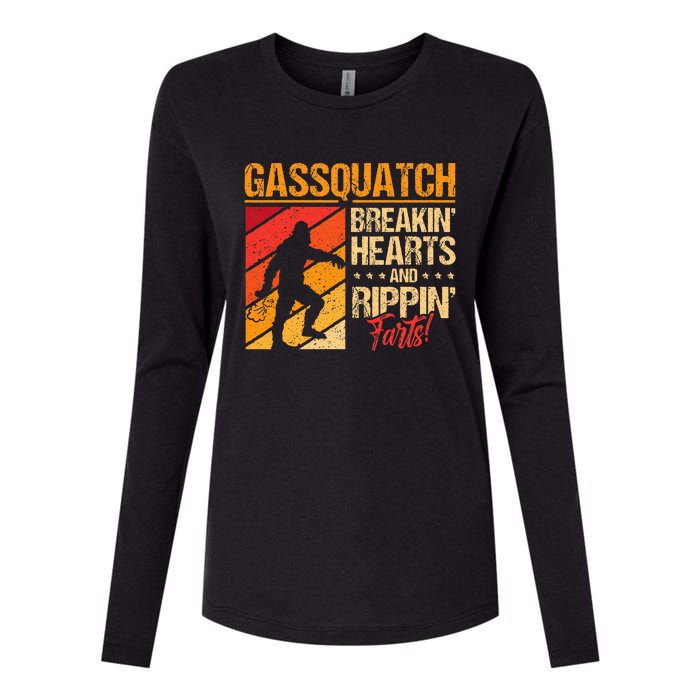 Sasquatch Gasquatch Breakin Hearts Rippin Fart Bigfoot Womens Cotton Relaxed Long Sleeve T-Shirt